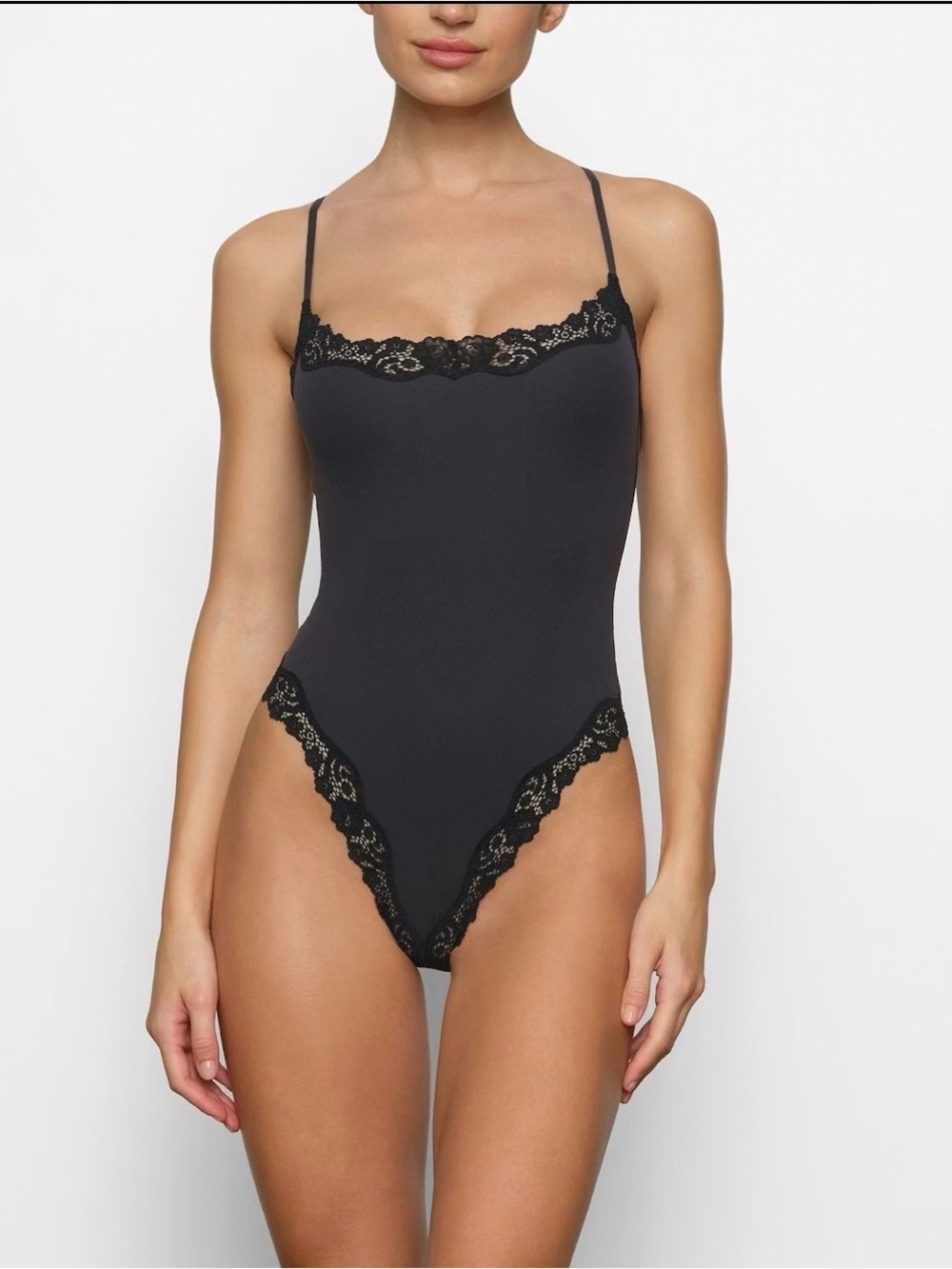 SKIMS Fits Everybody Lace Bodysuit - NWT - Onyx - XS
